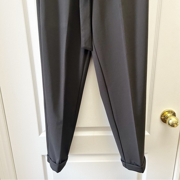 Le Chateau Black High Rise Pleated Tie-Waist Trousers Pants Size 1/2 - Picture 5 of 14